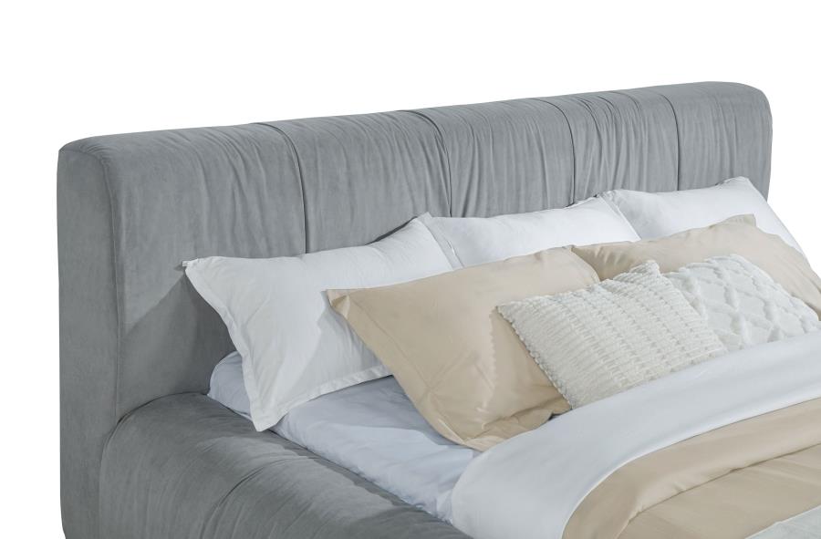 Wilshire Upholstered Eastern King Platform Bed Grey - 315981KE