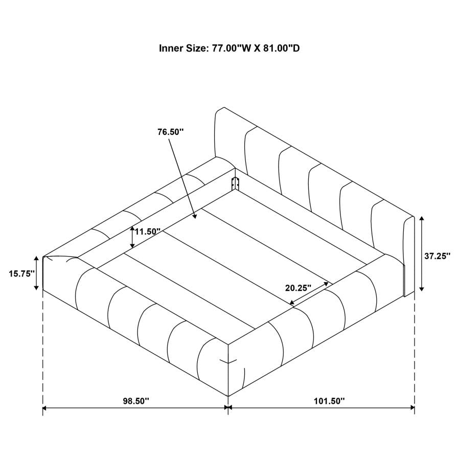 Wilshire Upholstered Eastern King Platform Bed Grey - 315981KE
