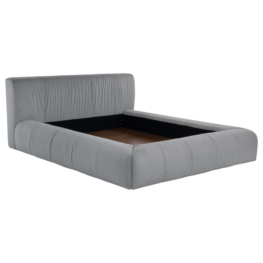 Wilshire Upholstered Queen Platform Bed Grey - 315981Q