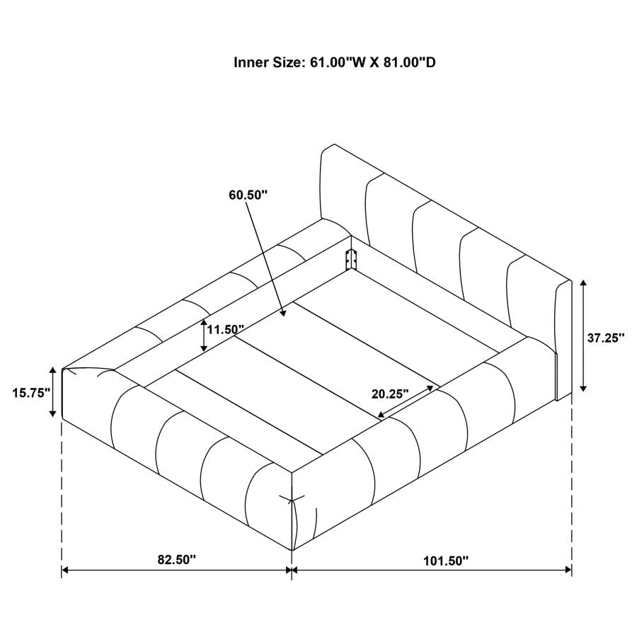 Wilshire Upholstered Queen Platform Bed Grey - 315981Q
