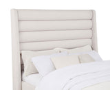 Leslie Upholstered Tufted Full Wingback Platform Bed Beige - 315983F