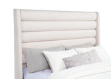 Leslie Upholstered Tufted Queen Wingback Platform Bed Beige - 315983Q