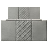 Tara 61-inch Upholstered Eastern King Panel TV Bed Grey - 315994KE