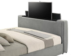 Tara 61-inch Upholstered Eastern King Panel TV Bed Grey - 315994KE