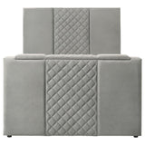 Tara 61-inch Upholstered Queen Panel TV Bed Grey - 315994Q