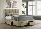 Wheatland 4-drawer Upholstered Full Storage Bed Light Brown - 316010F