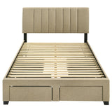 Wheatland 4-drawer Upholstered Full Storage Bed Light Brown - 316010F