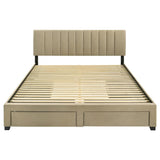 Wheatland 4-drawer Upholstered Eastern King Storage Bed Brown - 316010KE