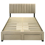 Wheatland 4-drawer Upholstered Queen Storage Bed Light Brown - 316010Q