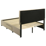 Wheatland 4-drawer Upholstered Queen Storage Bed Light Brown - 316010Q