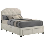 Marianna 4-drawer Upholstered Full Storage Bed Cream - 316011F