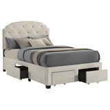 Marianna 4-drawer Upholstered Full Storage Bed Cream - 316011F