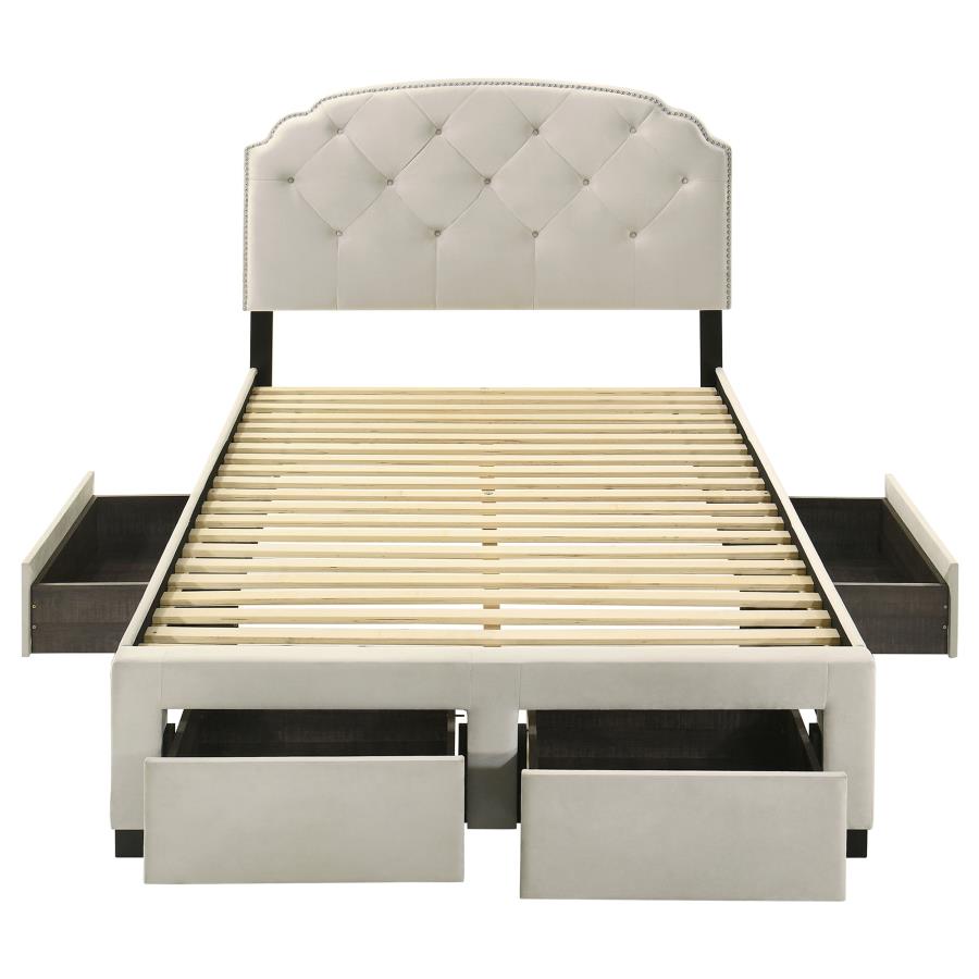 Marianna 4-drawer Upholstered Full Storage Bed Cream - 316011F