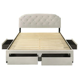 Marianna 4-drawer Upholstered Eastern King Storage Bed Cream - 316011KE