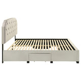 Marianna 4-drawer Upholstered Eastern King Storage Bed Cream - 316011KE
