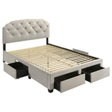 Marianna 4-drawer Upholstered Queen Storage Bed Cream - 316011Q