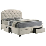 Marianna 4-drawer Upholstered Queen Storage Bed Cream - 316011Q