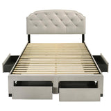Marianna 4-drawer Upholstered Queen Storage Bed Cream - 316011Q