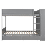 Bunk Bed With 2 Drawers And Multi Layer Cabinet