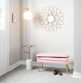 Symbol - Contemporary / Glam Floor Lamp Side Table - White Marble