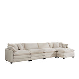 Modern Oversized Modular Cushion Sofa With Ottoman, Low Back, Deep Seating Sofa Set
