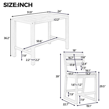 Patio Bar Set With Ergonomic Chairs