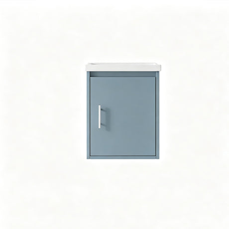 Floating Bathroom Vanity Combo, Wall Mounted Cabinet With Sink & Soft Close Doors For Small Bathrooms