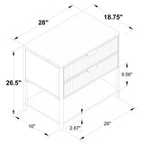 Tova - 2 Drawer Side Table With Shelf - Dark Brown