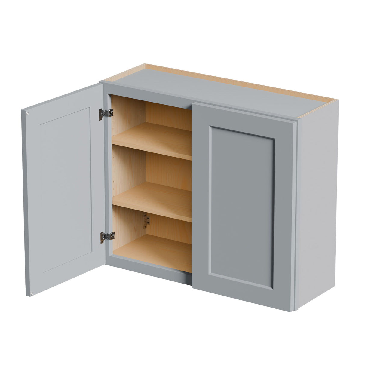 Shaker Wall Cabinet With Soft Close Hinges, Adjustable Shelves, Double Door