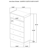 Burton - 5 Drawer Chest Of Drawers - Black