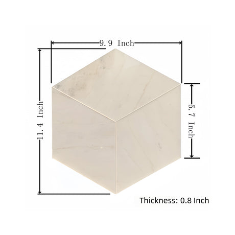 Hexagon Natural Marble Polished Tile For Wall And Floor (Set of 12)