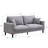 Modern Upholstered 3 Seat Sofa, High Resilience