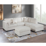 Sectional Sofa Set With Reversible Left / Right Chaise And Matching Cocktail Ottoman