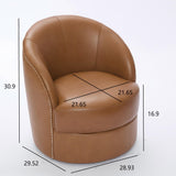 Swivel Accent Chair With 360° Smooth Spin - Black / Light Brown / Silver