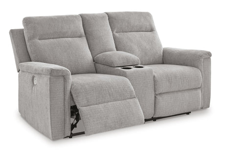 Barnsana Power Reclining Loveseat with Console - 3320196