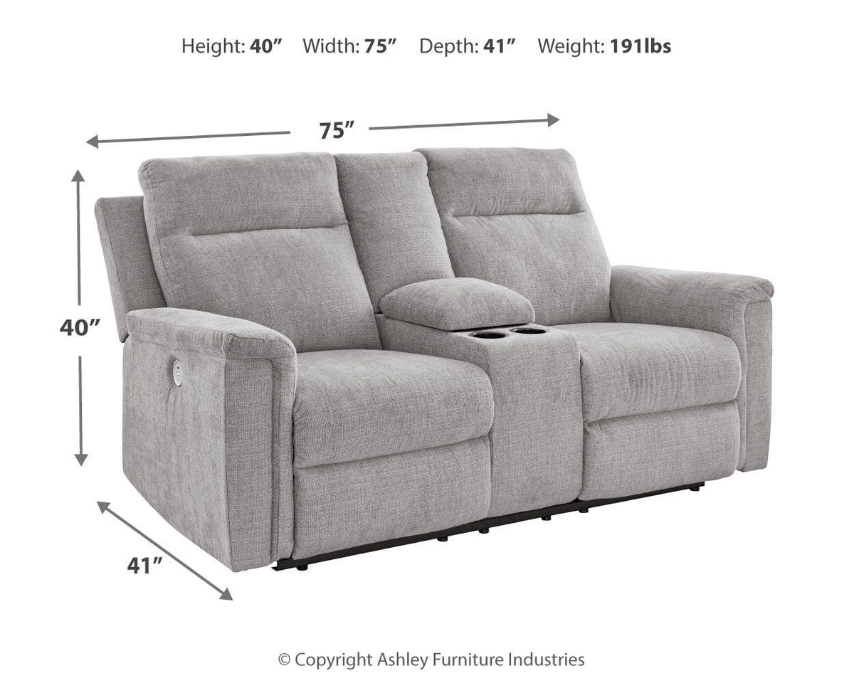 Barnsana Power Reclining Loveseat with Console - 3320196