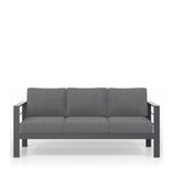 All-Weather Patio Sofa With Cushions, 3 Seat Outdoor Couch