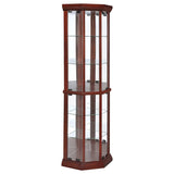 Appledale 6-shelf Corner Curio Display Cabinet Medium Brown - 3393