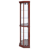 Appledale 6-shelf Corner Curio Display Cabinet Medium Brown - 3393
