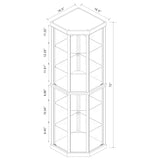 Appledale 6-shelf Corner Curio Display Cabinet Medium Brown - 3393
