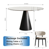 Round Dining Table - Black / Brown - Glass