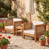 Outdoor Club Chair With Wicker Armrest
