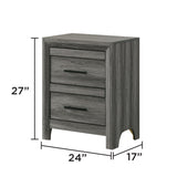 Denver - 2 Drawer Nightstand - Gray