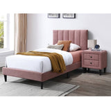 Bed With Channel Tufted Adjustable Headboard