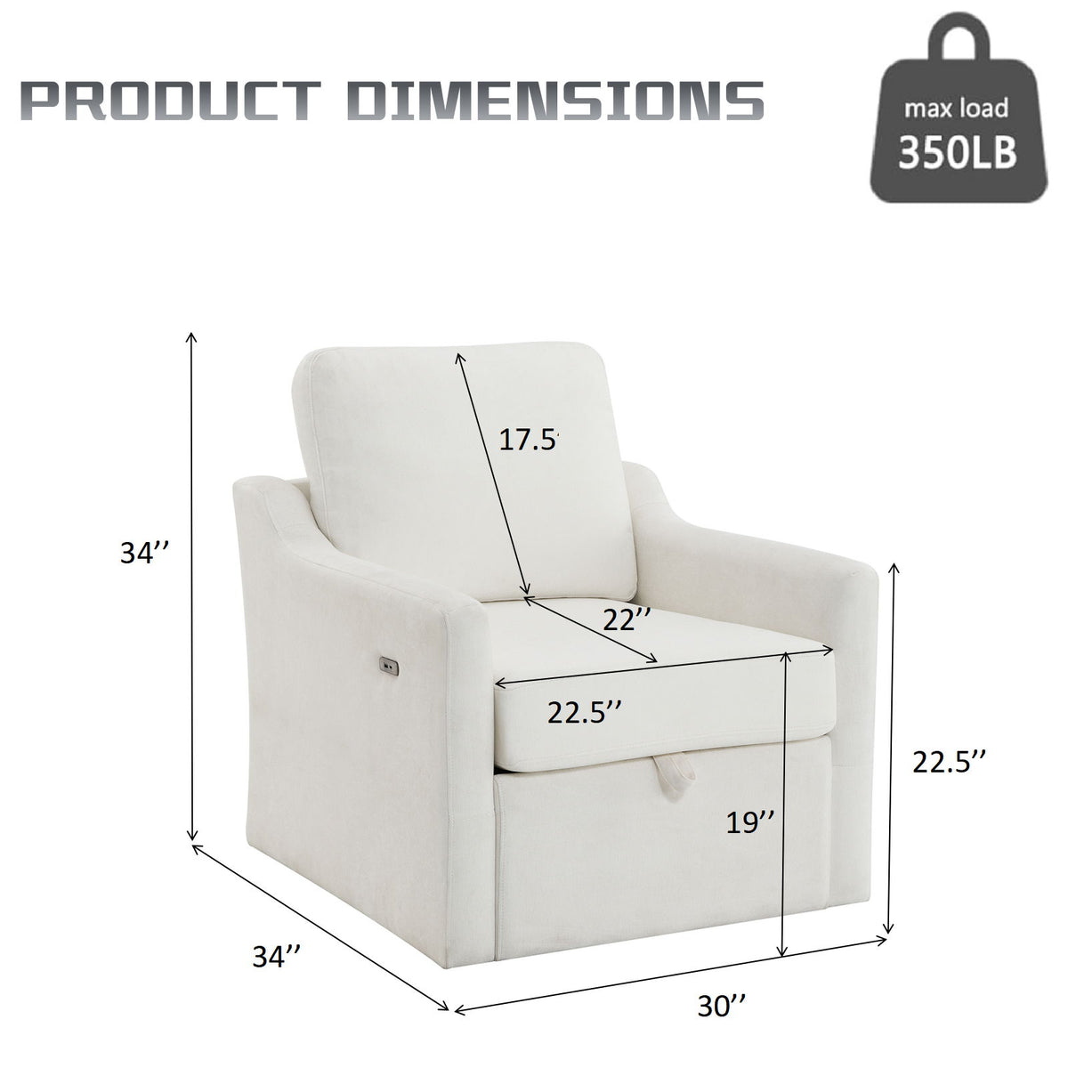 Swivel Arm Chair With Soft, Comfy Accent Chair For Living Room