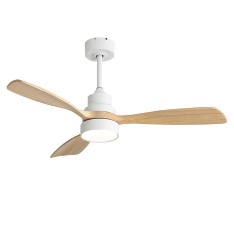 48" Ceiling Fan With Light, Dual Mount (Flush / Downrod), Dimmable LED, Quiet DC Motor, 3 Blades