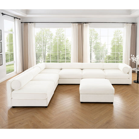Modern Modular Sectional Sofa With Storag, Contemporary Cylindrical Design