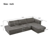 L-Shaped Modular Sofa With Double Layer Cushion