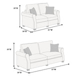 Contemporary 2 Piece Sofa Set With Matching Pillows