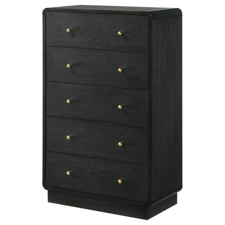 Burton - 5 Drawer Chest Of Drawers - Black